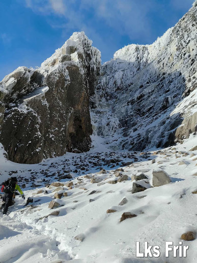 The Black Dike is finally getting climbed...
<br />
Cannon Mountain, Franconia Notch